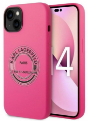 Karl Lagerfeld Pink Silicone Case for iPhone 14 Plus 