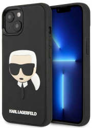 Karl Rubber Case iPhone 14 Plus Black 3D Head 