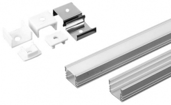 Kit montaj profil aluminiu pentru banda LED 2m - mat 