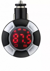Modulator Fm Auto Handsfree Wireless Cu Functia Bluetooth Line In Tf Card In Port Usb Functia Handsfree Transmitator Fm Negru 