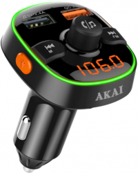 Modulator Fm Bluetooth Usb functie Incarcator Telefon Microfon Incorporat Afisaj Led 2 X Usb Display Led Negru 