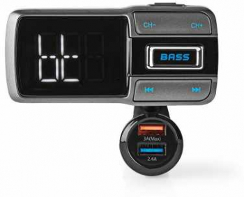 Modulator Fm Nedis Bluetooth Microsd Hands-free Control Vocal 3.0 A / 2.4 A