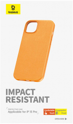 Orange Phone Case for Iphone 15 Promax - Baseus Fauxther 