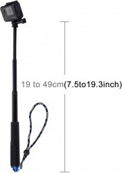 Puluz Selfie Stick - Black Extensible for Sports Cameras