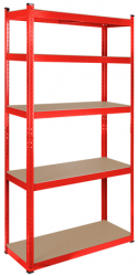 Raft inox 5 suporturi 750kg Mdf 180x90x40 Rosu Incendiar 