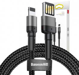 Reversible USB Cable Baseus Cafule 2.4A 1m Gray-Black 