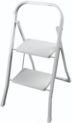 Scara Profesionala Klausstech Din Metal Rezistent Tip Pliabila 2 Trepte Late Greutate Suportata 150 Kilograme Culoare Alb 