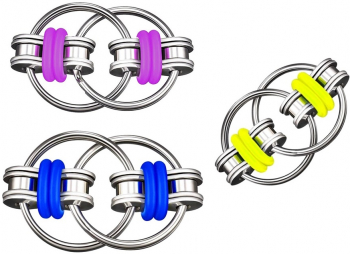 Set 3 jucarii Spinner Key Chain Fidget antistres galben/albastru/violet Vivo