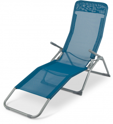 Sezlong Pliabil Cu Dimensiuni 145 X 59.5 X 96 Cm Material Otel Si Poliester Sarcina Maxima 110 Kg Albastru 