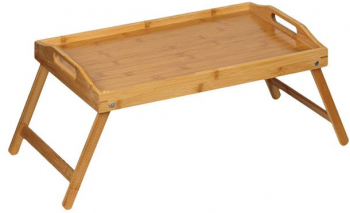 Tava de servire cu picioare pliabile din bambus dimensiune 50 x 30 x 22 cm 