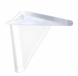 Viziera Profesionala Henry Schein Destinata Domeniului Medical Ecran Rezistent la Socuri Anti-Aburire Rama Alba