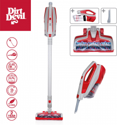 Aspirator vertical fara fir 2in1 Dirt Devil DD9003 baterie incorporata max. putere: 150W Capacitate recipient praf: 0 7 l Greutate: 2 15 