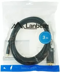 Cablu USB-C la DisplayPort, 3m, tata-tata, Lanberg 43682, HDR, DPCP 1.0, 4K-60Hz, negru