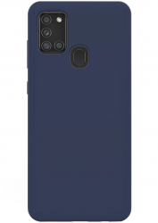 Husa de protectie 360° Lemontti Liquid Silicon Samsung Galaxy A21s Dark Blue 