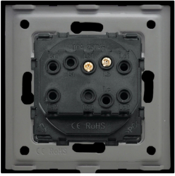 Buton de Sonerie Mecanic LUXION cu Rama din Sticla Negru 