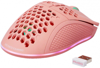Mouse gaming wireless DELTACO GAMING PM80 USB Type-C RGB 4800 DPI roz