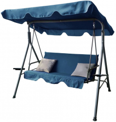 Balansoar Gradina 3 Locuri Albastru 170x110x153 Cm Crina 