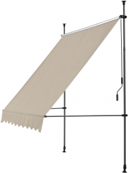 Copertina Retractabila Bej pentru Terasa Dimensiuni 150x120x200-300 cm Inaltime Reglabila 