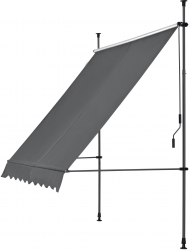 Copertina Retractabila Gri Antracit pentru Terasa Dimensiuni 150x120x200-300 cm Inaltime Reglabila 