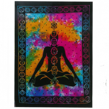 Decoratiune Multifunctionala pentru Perete / Fata Masa / Cearsaf / Perdea din Bumbac &ndash Chakra Buddha Lucrate Manual 78 x 112 cm 