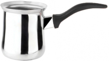 Ibric Din Inox Capacitate De 0.4 L Maner Ergonomic Mentine Caldura Ideal Pentru Ceai Si Cafea Coada Ebonita Culoare Argintiu
