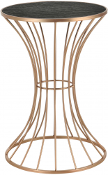 Masuta Living Clepsidra Rotunda Aramiu/Negru Metal/MDF Diametru 37 cm Inaltime 55 cm