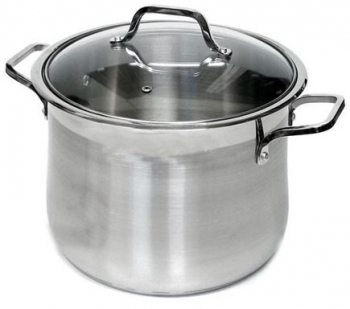 Oala Din Inox Bohmann Otel Inoxidabil Capacitate 13l 7 Straturi Baza Incapsulata Margini Curbate Capac Din Sticla Cu Orificiu Pentru E 