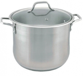 Oala Din Inox Cu Capac De Sticla Capacitate De 9l Diametru De 24cm Usor De Folosit Manere Din Inox Argintiu 