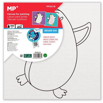 Panza de colorat cu desen pretiparit 20 x 20 cm pinguin 
