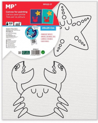 Panza de colorat cu desen pretiparit 20 x 25 cm rac si steluta de mare 