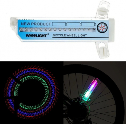 Lumina spita bicicleta 32 led-uri 4 culori 30 modele glow baterii aaa 