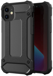 Husa de protectie antisoc Lemontti Armor Carbon pentru iPhone 12 / 12 Pro Negru 