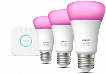 3 Becuri Philips E27 Cu Ambianta Color Si Alba Control Inteligent Umiditate 5 -10° c &ndash 45° c 2000k-6500k 9 W Culoare Alb 
