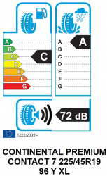 Anvelopa Vara Continental PREMIUM CONTACT 7 225/45R19 96Y XL 