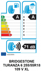 Anvelopa Vara Bridgestone TURANZA 6 255/55R18 109V XL 