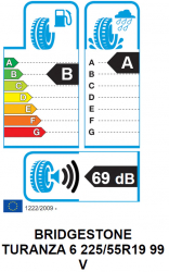 Anvelopa Vara Bridgestone TURANZA 6 225/55R19 99V 