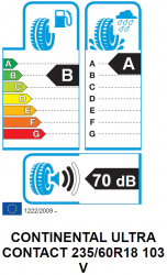 Anvelopa Vara Continental ULTRA CONTACT 235/60R18 103V 