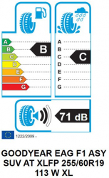 Anvelopa Vara Goodyear EAG F1 ASY SUV AT XLFP 255/60R19 113W XL 