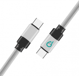 Cablu de date Spacer USB Type-C (T) la USB Type-C(T) braided retail pack 1.8m Argintiu