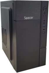 Carcasa SPACER Mini Tower mATX „MINI” fara sursa USB 3.0 x 1 USB 2.0 x 1 USB Type C x 1 HD Audio negru 