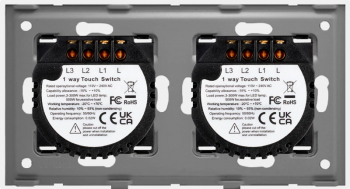 Intrerupator 2 x Triplu cu Touch din Sticla LUXION Alb 
