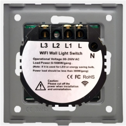 Intrerupator Dublu Wi-Fi si RF433 cu Touch din Sticla LUXION Auriu 