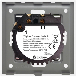 Intrerupator Simplu cu Variator cu Touch din Sticla LUXION protocol Zigbee Alb 