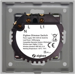 Intrerupator Simplu cu Variator cu Touch din Sticla LUXION protocol Zigbee Gri