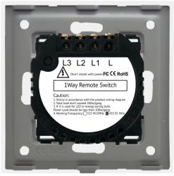 Intrerupator Triplu RF433 cu Touch din Sticla LUXION Alb 
