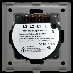 Intrerupator Triplu Wi-Fi cu RF433 cu Touch din Sticla LUXION Negru 