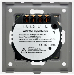Intrerupator Triplu Wi-Fi si RF433 cu Touch din Sticla LUXION Alb 