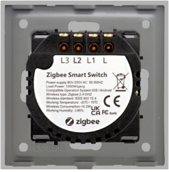 Intrerupator Triplu cu Touch din Sticla Luxion protocol ZigBee Gri LX-ZT-301G-GY 