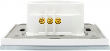 Intrerupator dublu cu touch si dimmer PNI SafeHome DIM202 2X700W Live Wire fara nul sticla Alb 