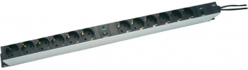 PDU din aluminiu cu protecție la suprasarcină Digitus 12 prize 2 m negru